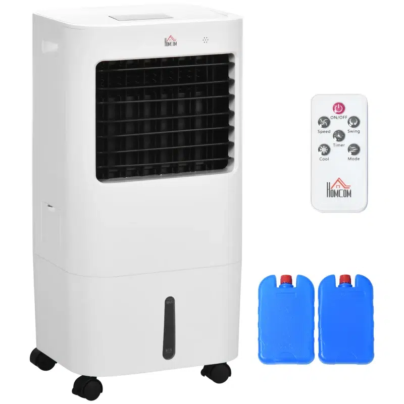 Homcom air cooler, mobile cooling fan humidifier air conditioner