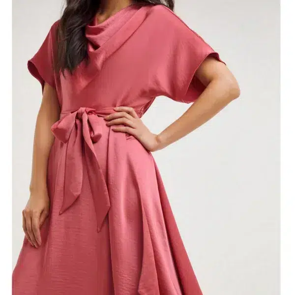 Joanna Hope Cowl Neck Dress, Rose Pink