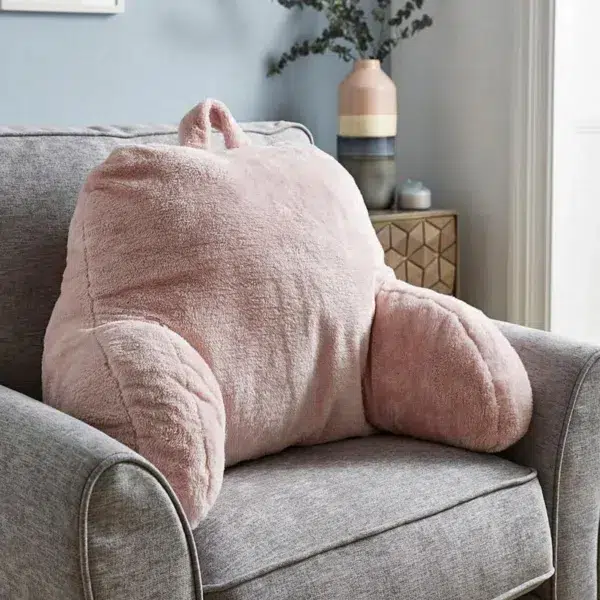 Cuddle Fleece Back Cushion, Blush Pink