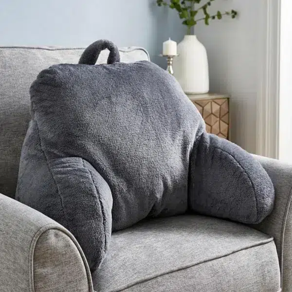 Cuddle Fleece Back Cushion, Charcoal Grey