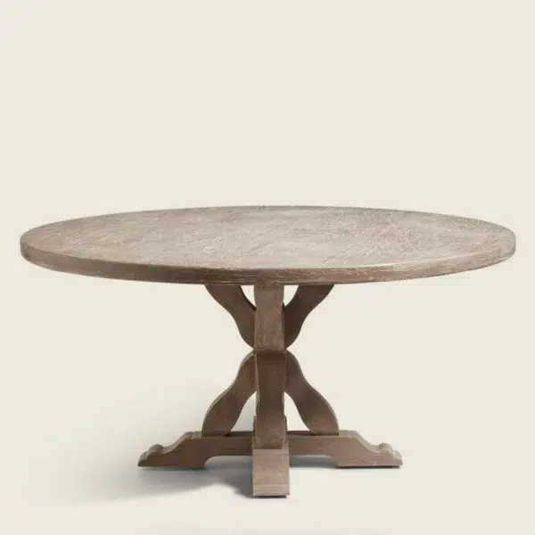 Round Conisbrough Indoor/Outdoor Dining Table - Grey