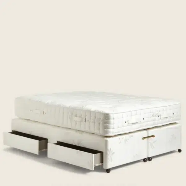 Deluxe double mattress & divan bed - white