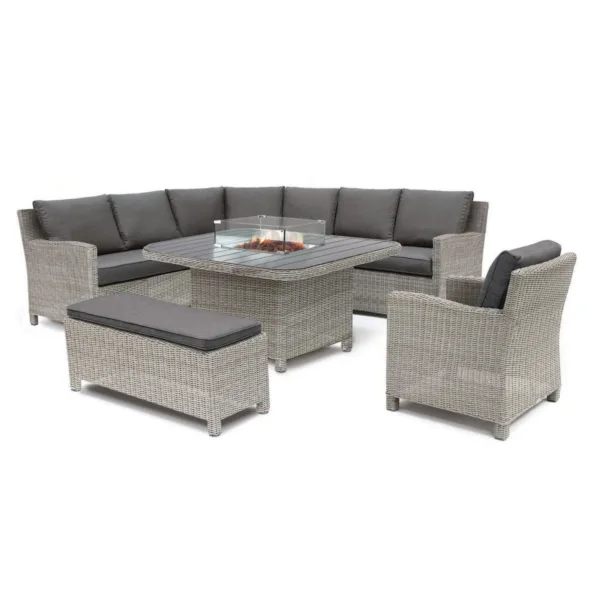 Palma 8 Seater Corner Sofa Set with Firepit Table