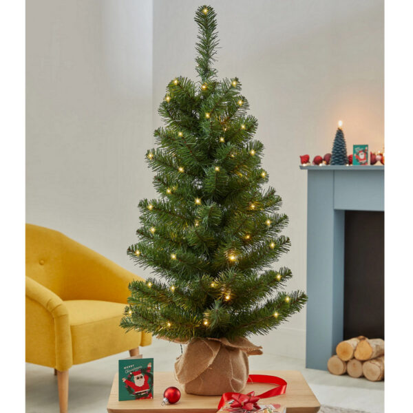 3ft Pre-Lit Spruce Christmas Tree