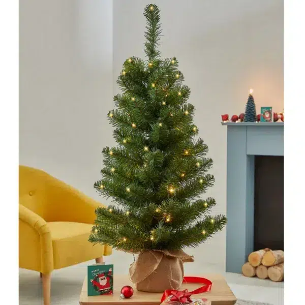3ft Pre-Lit Spruce Christmas Tree