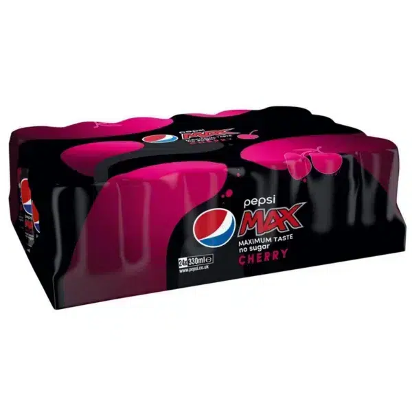 Pepsi Max Cherry, 330ml Can, Pack of 24