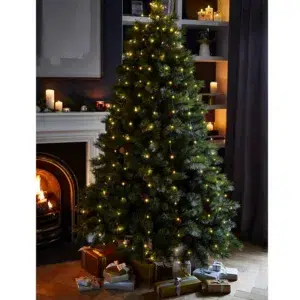 Warm white cascading tree lights