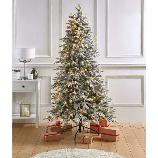 6. 5ft pre-lit snow flocked christmas tree