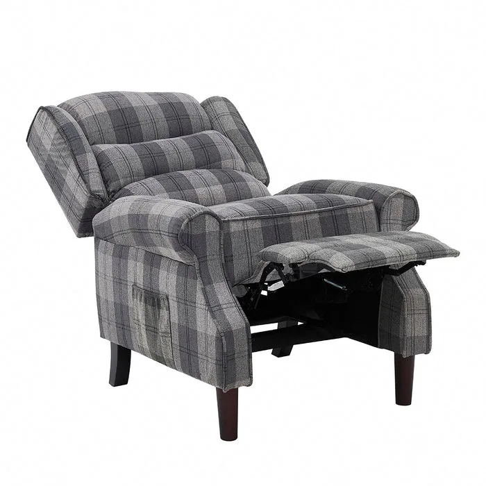 Nairn tartan recliner chair, grey Nairn tartan recliner chair, grey