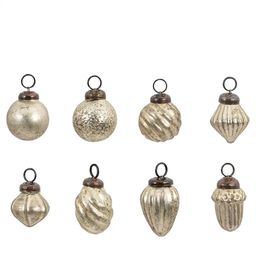 Pack of 16 ella mini antique gold baubles