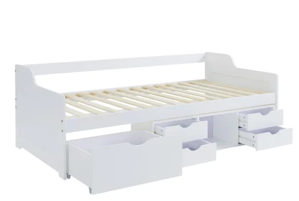 Durham kids cabin bed single with drawers - white