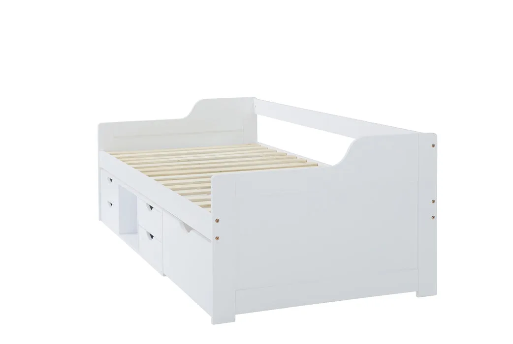 Durham kids cabin bed single with drawers - white Durham kids cabin bed single with drawers - white
