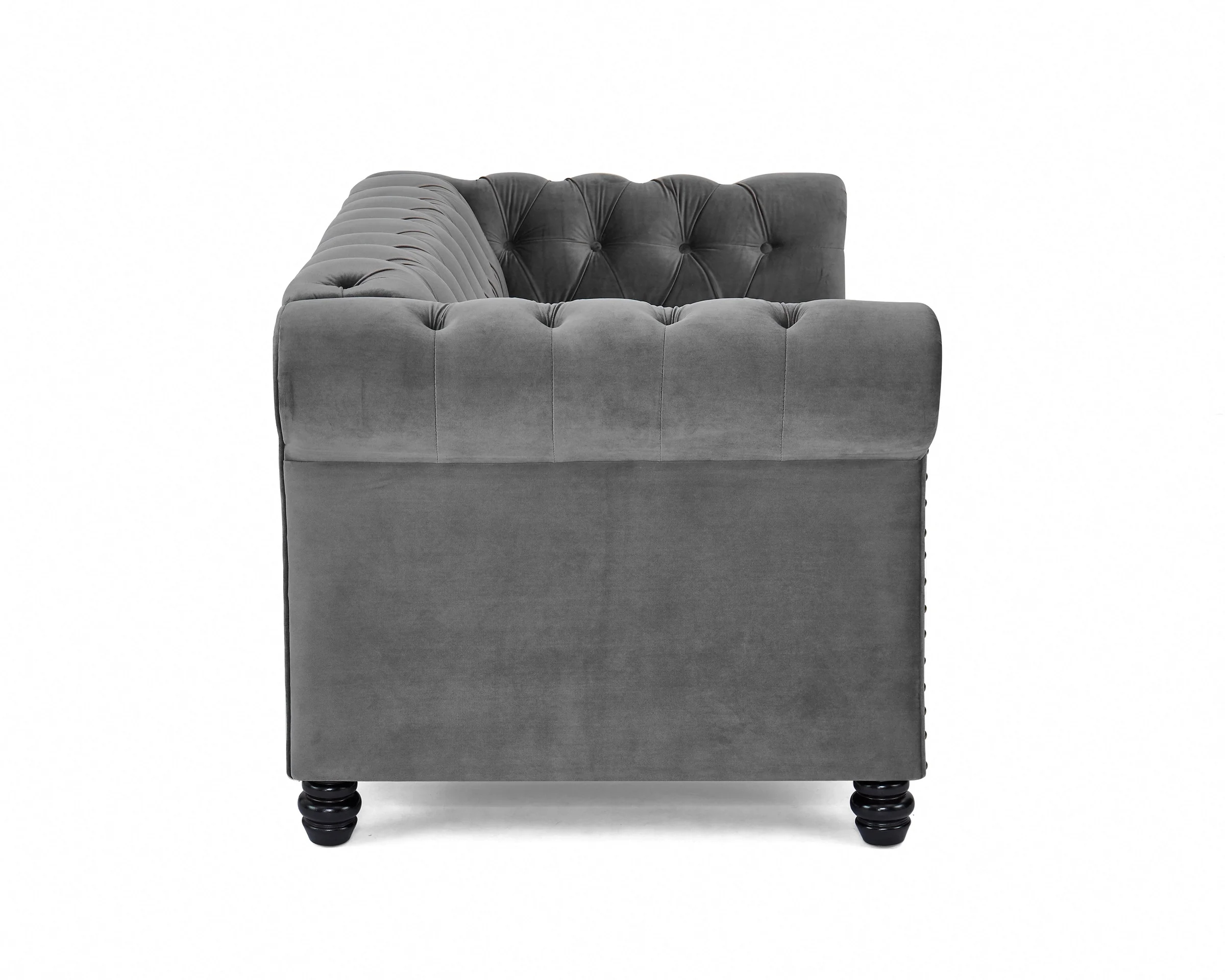2 seater chesterfield sofa, grey velvet 2 seater chesterfield sofa, grey velvet
