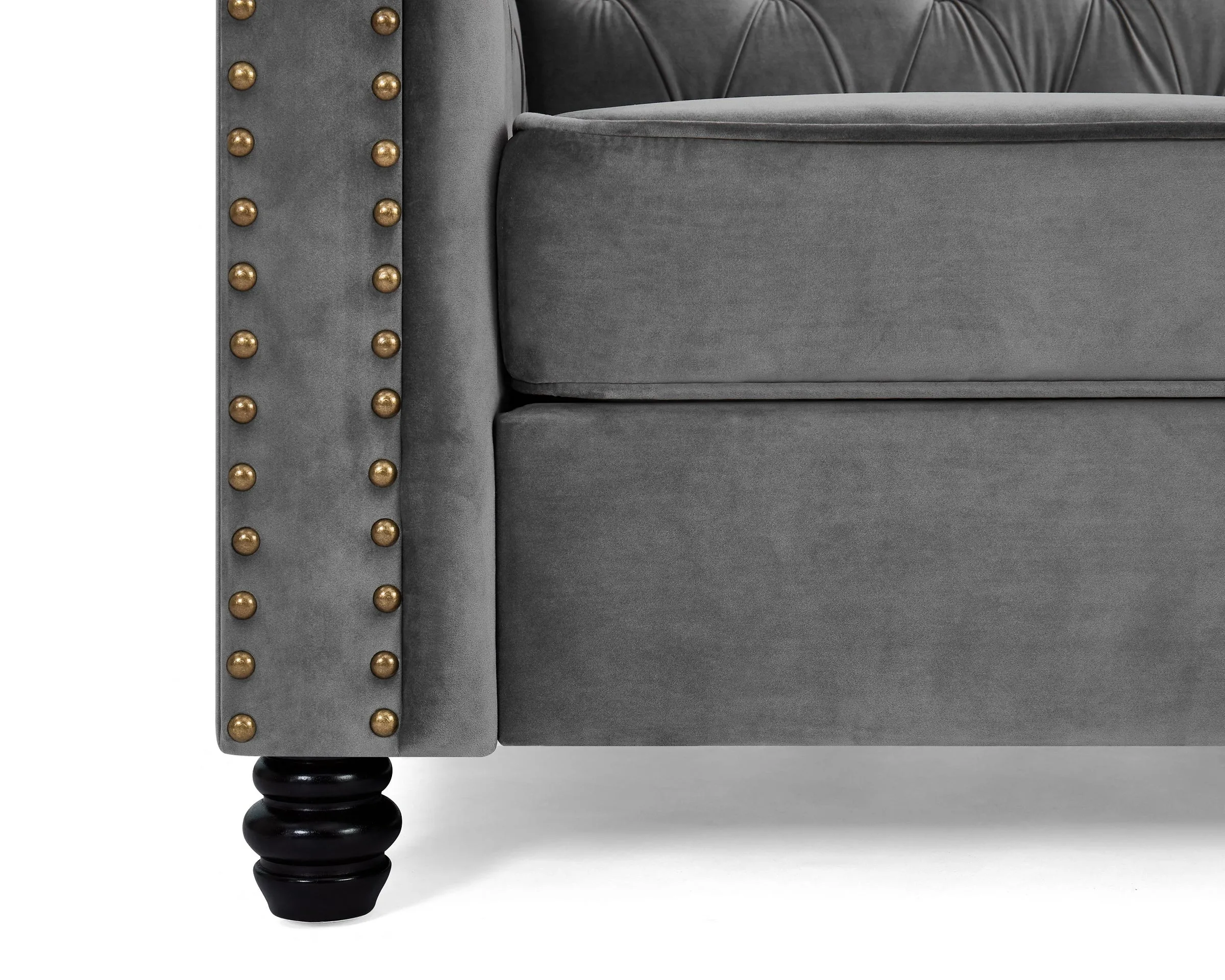 2 seater chesterfield sofa, grey velvet 2 seater chesterfield sofa, grey velvet