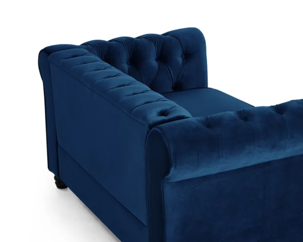 2 seater chesterfield sofa, blue velvet