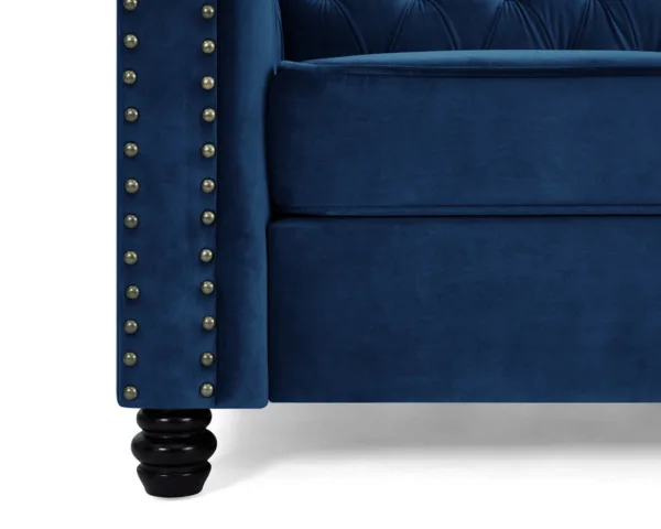2 seater chesterfield sofa, blue velvet