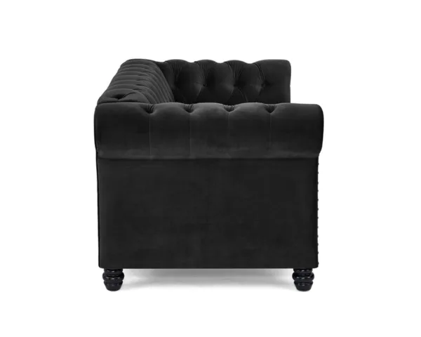 2 seater chesterfield sofa, black velvet