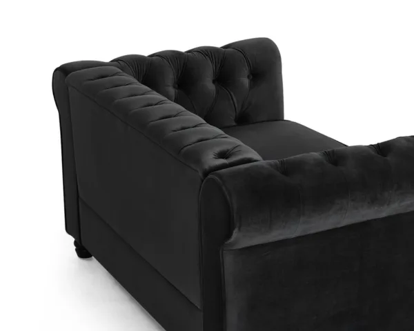2 seater chesterfield sofa, black velvet