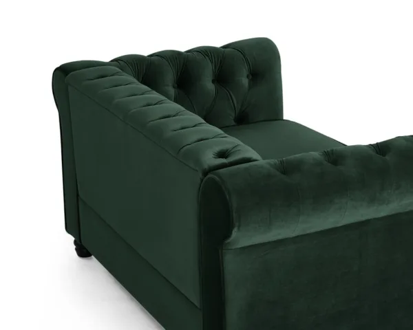 2 seater chesterfield sofa, green velvet