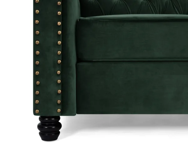 2 seater chesterfield sofa, green velvet
