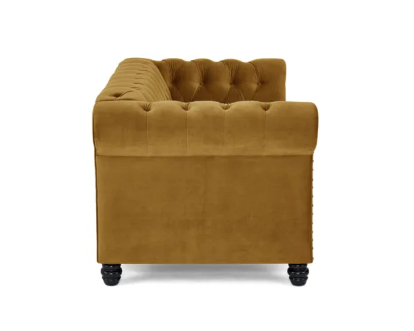 2 seater chesterfield sofa, gold velvet - image 5