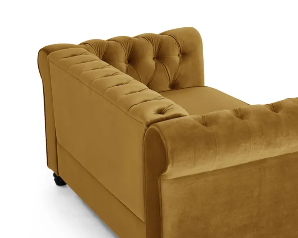 2 seater chesterfield sofa, gold velvet