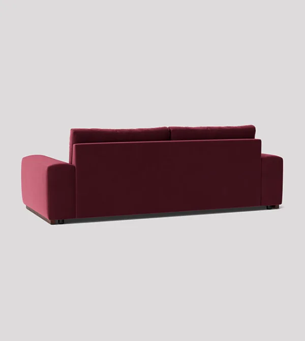 Denver 3-seater bordeaux red velvet sofa with deep cushions