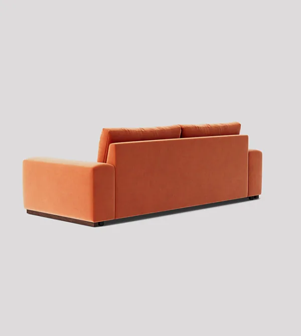 Denver 3-seater burnt orange velvet sofa with deep cushions
