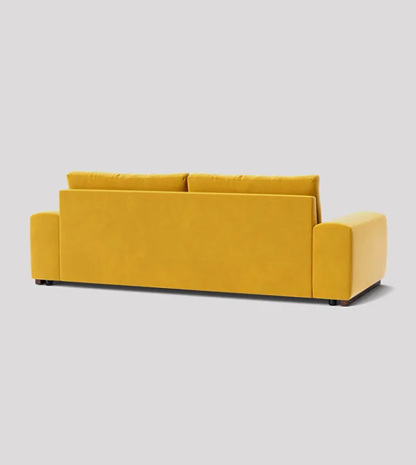 Denver 3-seater turmeric yellow velvet sofa with deep cushions