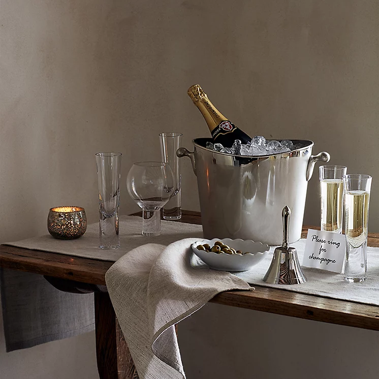 Champagne trug, nickel plated Champagne trug, nickel plated