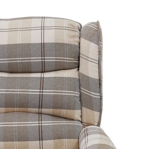 Nairn tartan recliner chair, beige