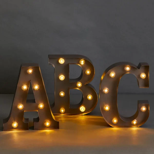 Light Up Metal LED Letter