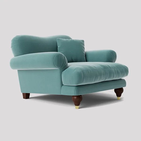 Willow deep cushioned armchair - airforce blue