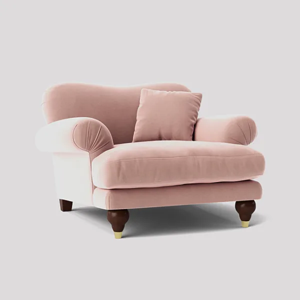 Willow deep cushioned blush pink armchair