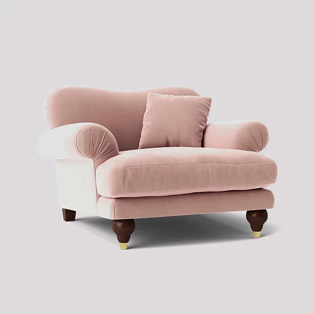 Willow Deep Cushioned Blush Pink Armchair Absolute Home
