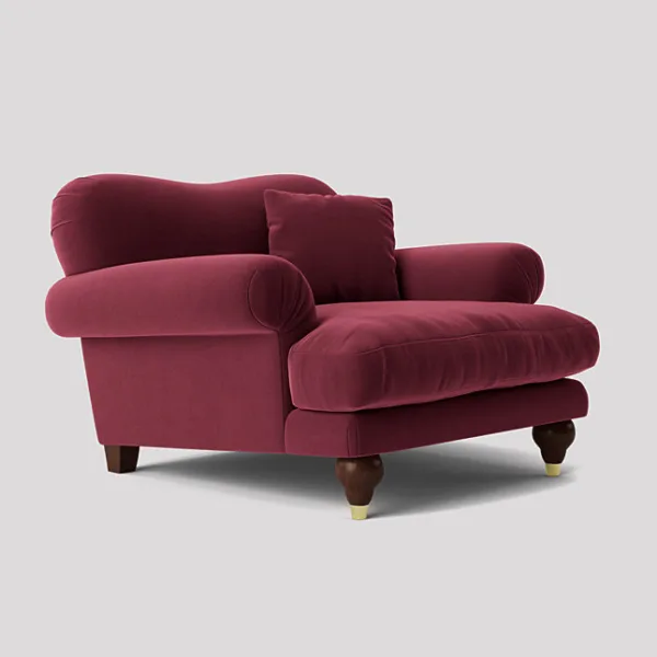 Willow Deep Cushioned Bordeaux Red Armchair