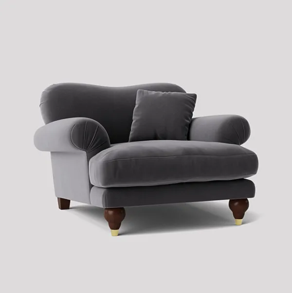 Willow Deep Cushioned Granite Grey Armchair