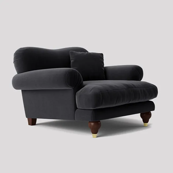 Willow Deep Cushioned Black Armchair