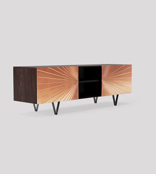 Ziggy 140cm copper & black tv stand
