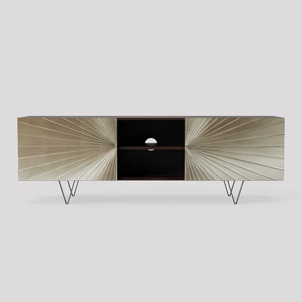 Ziggy 140cm Silver & Black TV Stand