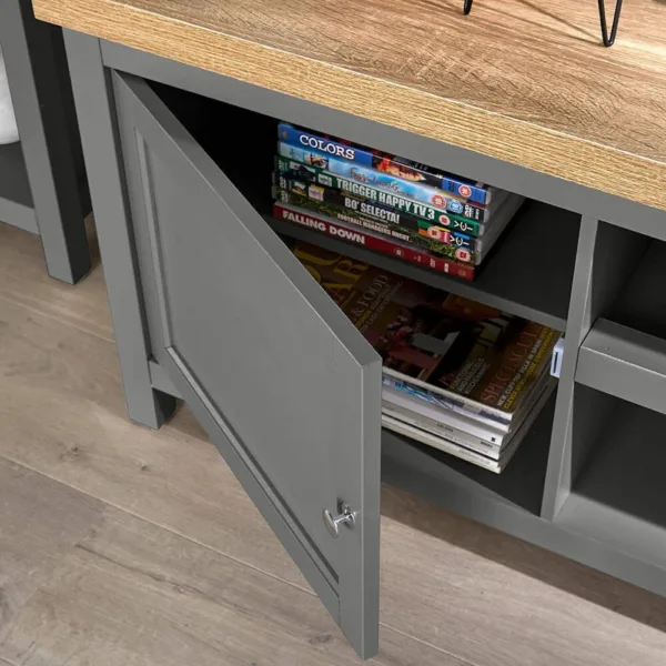 Avon 180xm wide media stand for living room - graphite