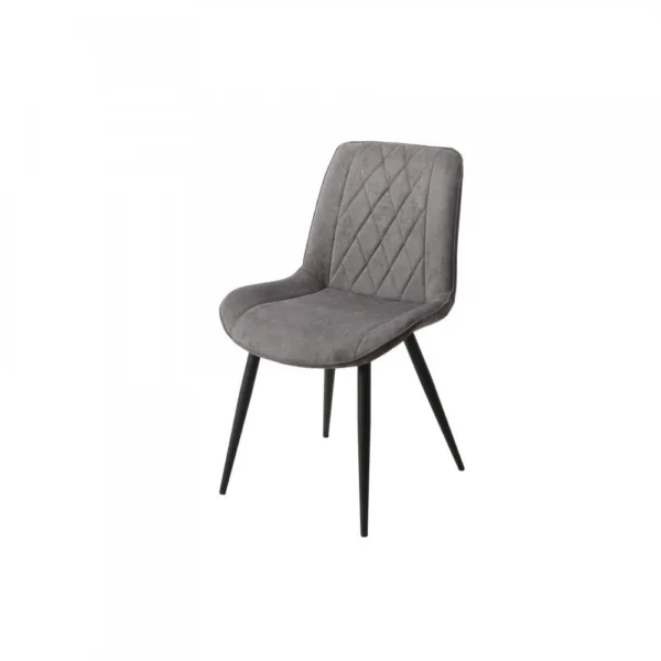 Baldwin pair of diamond stitched grey dining chairs