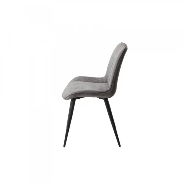 Baldwin pair of diamond stitched grey dining chairs