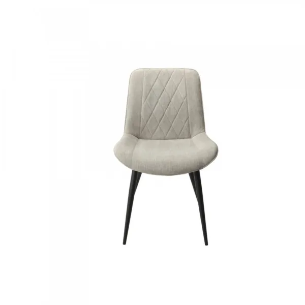 Baldwin Pair of Diamond Stitched Light Grey Dining Chairs