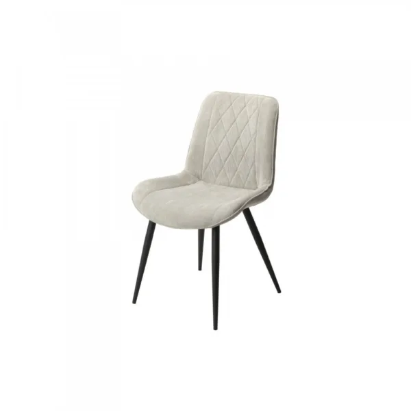 Baldwin pair of diamond stitched light grey dining chairs
