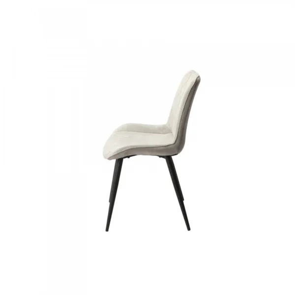 Baldwin pair of diamond stitched light grey dining chairs