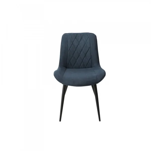 Baldwin Pair of Diamond Stitched Navy Dining Chairs