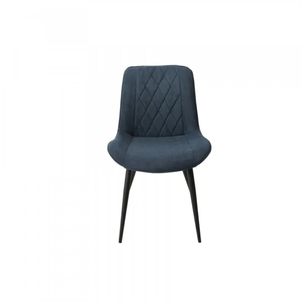 Baldwin Pair of Diamond Stitched Navy Dining Chairs