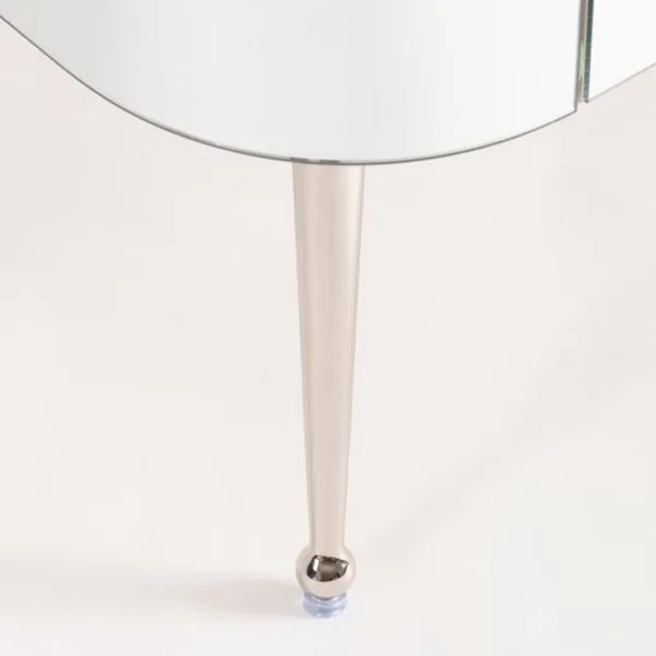 Mason mirrored tv media unit 120cm – shiny silver legs