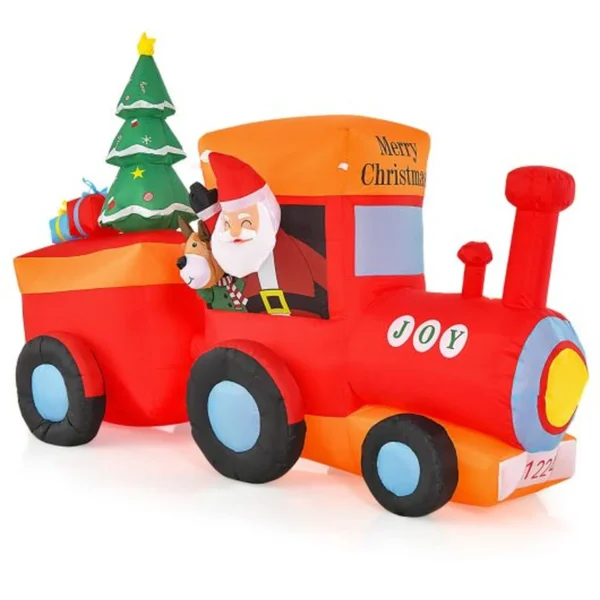 Christmas Inflatable Santa Train with Built-in LED